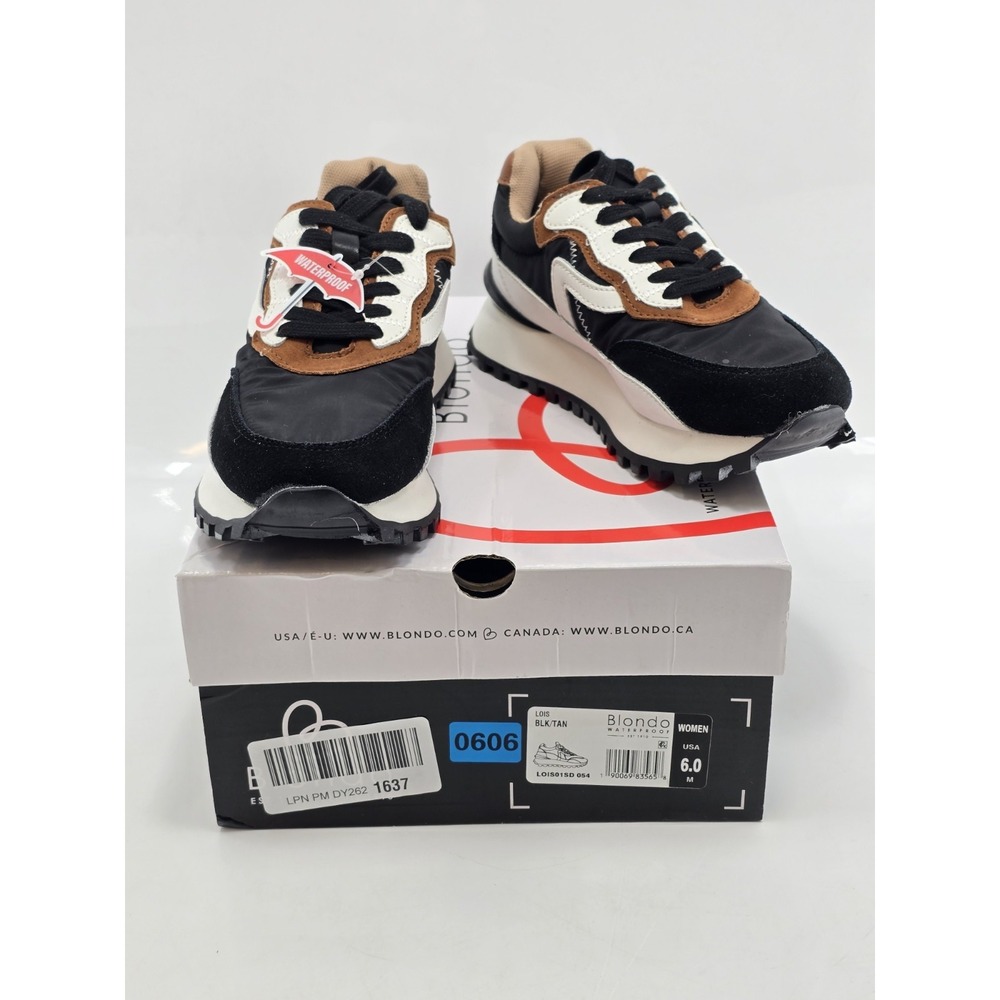 New Womens Blondo Waterproof Lois Black/Tan Athletic Training Sneakers Size 6
